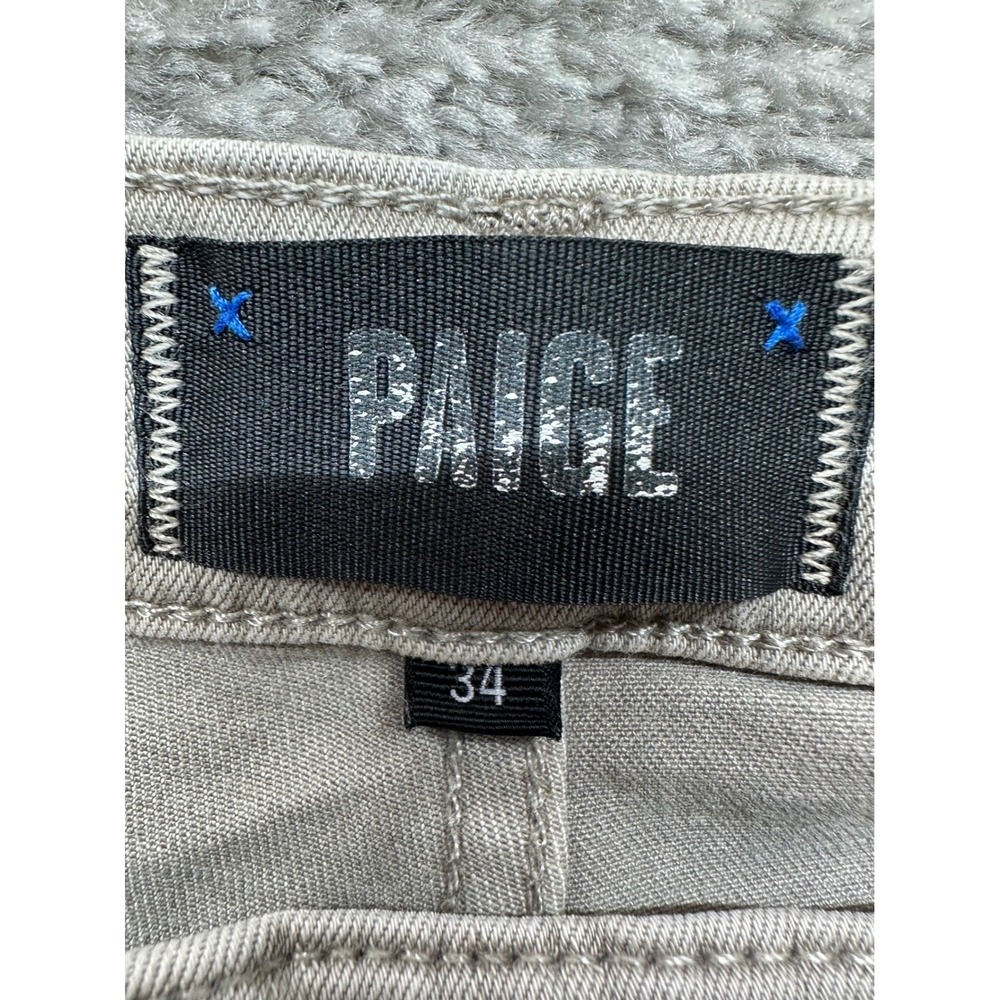 PAIGE Normandie Pants Mens 34 Gray Straight Leg Stretch Casual Jeans - Picture 7 of 9